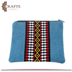 Handmade Blue Color Fabric Women's Wallet