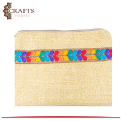 Handmade Yellow Color Fabric Women's Clutch bag
