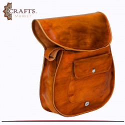 Handmade Tan Genuine Leather Women's Shoulder Bag 