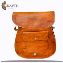 Handmade Tan Genuine Leather Women's Shoulder Bag 