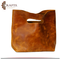 Handmade Tan Genuine Leather women's Handbag 