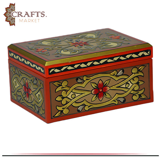 Hand-carved Wooden Mini Box with a Floral Motif Hand-carved Wooden Mini Box with a Floral Motif