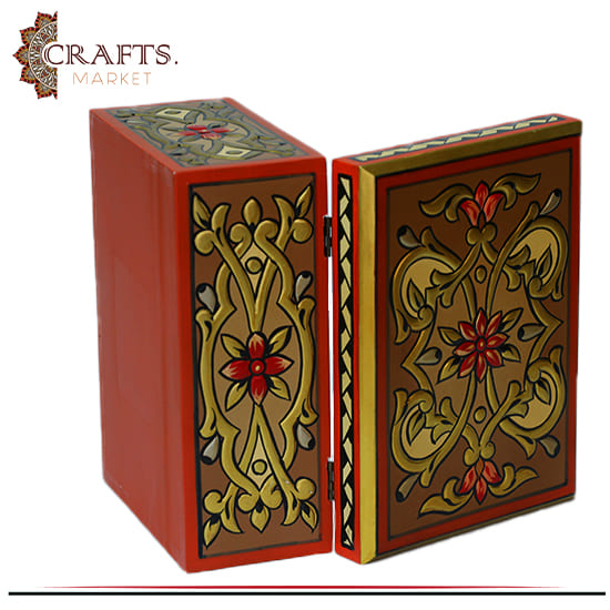 Hand-carved Wooden Mini Box with a Floral Motif Hand-carved Wooden Mini Box with a Floral Motif