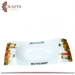 Hand-painted Porcelain Dish with a Old Jerusalem Design 