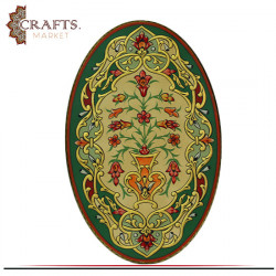 Wooden Hand Painted Oval Shape Wall Art