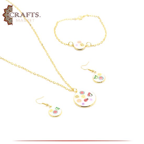 Handmade Gold Tone Women Accessories Set, 3PCS Handmade Gold Tone Women Accessories Set, 3PCS
