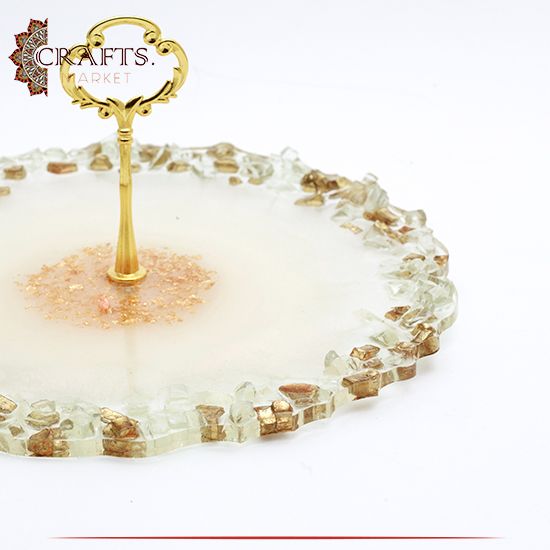 Handmade Duo-Color Resin Cake Stand Handmade Duo-Color Resin Cake Stand