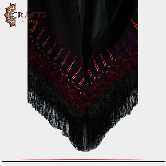 Handmade Embroidery Black Women Shawl Handmade Embroidery Black Women Shawl