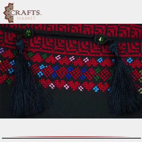 Handmade Black Embroidered Tissue Cover Decorated with peasant embroidery Handmade Black Embroidered Tissue Cover Decorated with peasant embroidery