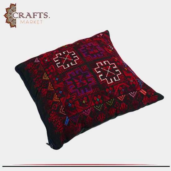 Handmade Black Embroidery Pillow Cover Decorated with peasant embroidery Handmade Black Embroidery Pillow Cover Decorated with peasant embroidery