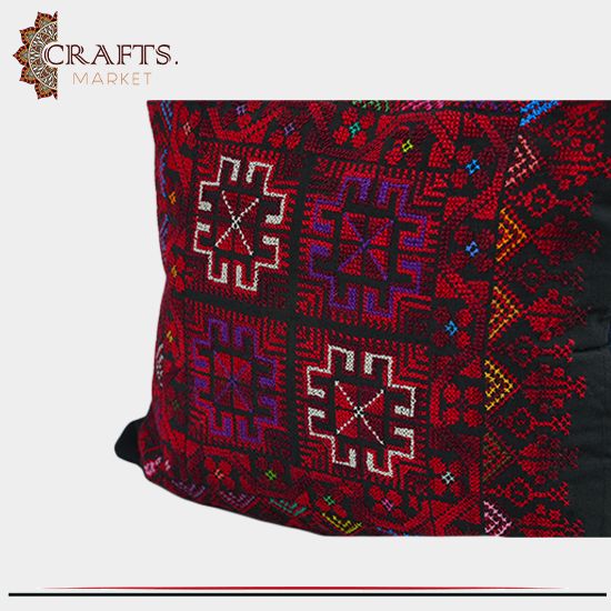 Handmade Black Embroidery Pillow Cover Decorated with peasant embroidery Handmade Black Embroidery Pillow Cover Decorated with peasant embroidery