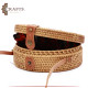 Handmade Beige Straw Women's Handbag Decorated with Mandala Design Handmade Beige Straw Women's Handbag Decorated with Mandala Design
