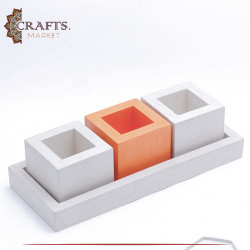 Handmade Dou Color Concrete Planter Empty Pot 4PCS