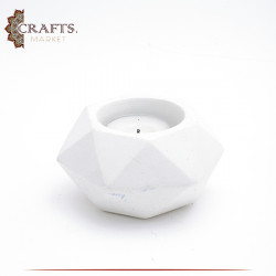 Handmade White Concrete Candle Pentagonal Pot