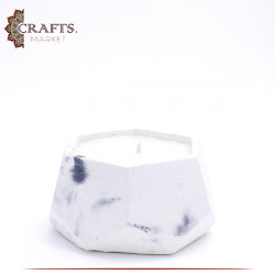 Handmade Duo-Color Concrete Candle Hexagon Pot
