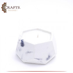 Handmade Duo-Color Concrete Candle Hexagon Pot