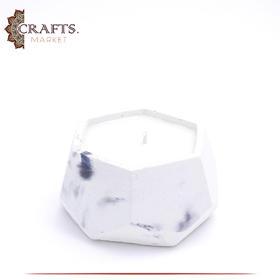 Handmade Duo-Color Concrete Candle Hexagon Pot Handmade Duo-Color Concrete Candle Hexagon Pot