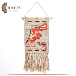 Handmade Beige Wool Rug Wall Hanging
