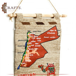Handmade Beige Wool Rug Wall Hanging