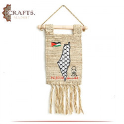 Handmade Beige Wool Rug Wall Hanging