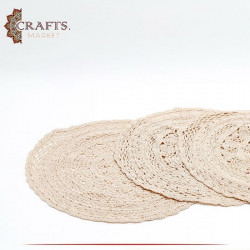Handmade Beige Tablecloth Set, 3PCS