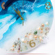 Handmade Resin Round Wall Clock design inspired by The Sea