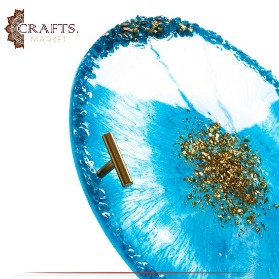 Handmade Blue Resin Tray