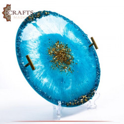 Handmade Blue Resin Tray