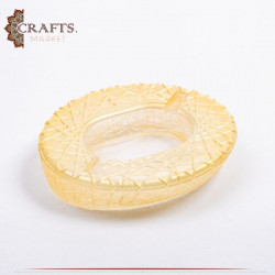 Handmade Gold Resin Oval Ashtray
