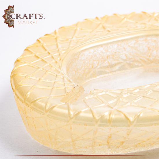 Handmade Gold Resin Oval Ashtray