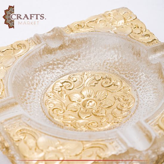 Handmade Gold Resin Ashtray