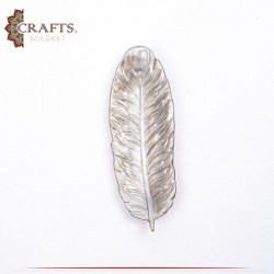 Handmade Silver Tone Resin Serving Plate with Leaf design