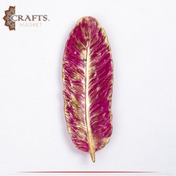 Handmade Fuchsia Resin Serving Plate with Leaf design