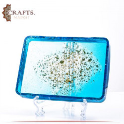 Handmade Blue Resin Plate