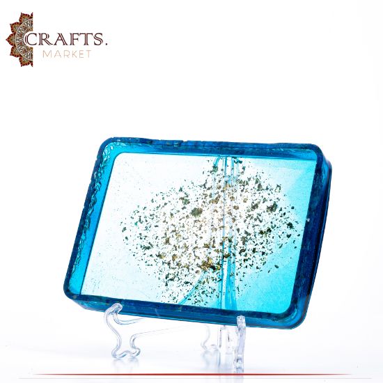 Handmade Blue Resin Plate Handmade Blue Resin Plate