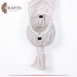 Handmade White Macrame Plant Hangers