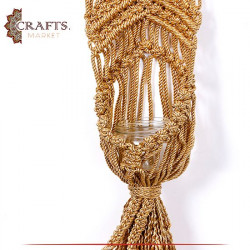 Handmade Gold Macrame Plant Hangers