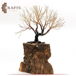 Handmade Gold Tone Base Metal Tree Design Table Decor