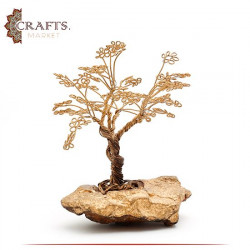 Handmade Gold Tone Base Metal Tree Design Table Decor