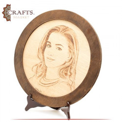 Pyrography Art  Portrait Queen Rania  Design