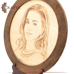 Pyrography Art  Portrait Queen Rania  Design