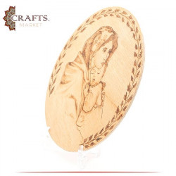 Pyrography Art Mother With Baby Design