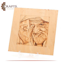 Pyrography Art Aged Man Design