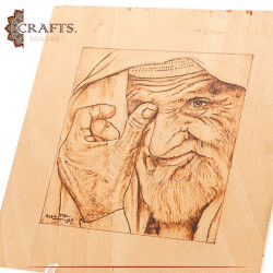 Pyrography Art Aged Man Design
