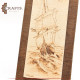 Pyrography Art  Ship At Sea  Design