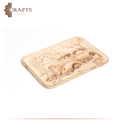 Pyrography Art Old Car Design