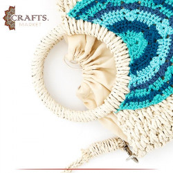 Handmade Beige straw  Women Shoulder Bag
