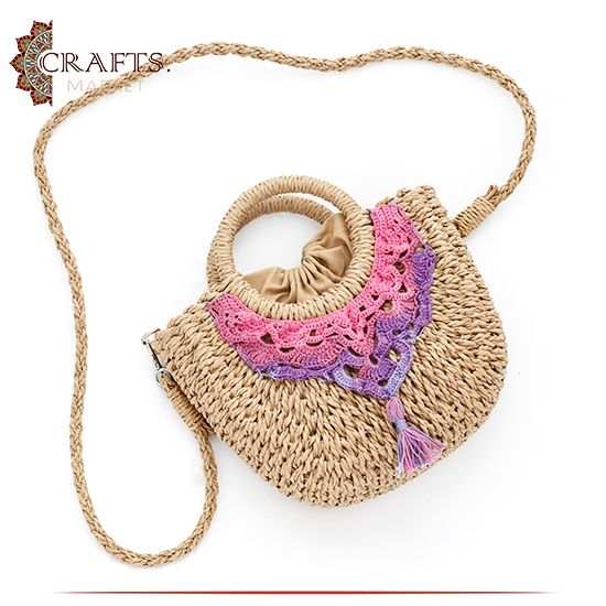 Handmade Beige straw Women Shoulder Bag Handmade Beige straw Women Shoulder Bag