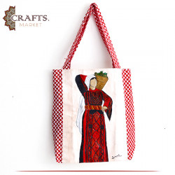 Handmade Fabric Women Tote Bag Palestinian Woman