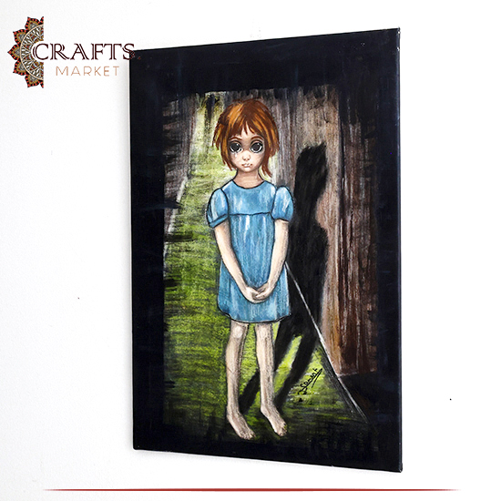 Handmade Drawing The Sad Child Design Wall Art Handmade Drawing The Sad Child Design Wall Art